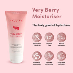 Prolixr Very Berry Moisturizer | Oil-Free Moisturizer for Women & Men | Radiant skin | Non sticky | Hydrating Formula for All Skin Types | 100 gm
