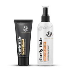 PROLIXR Curly Hair Cream And Refresher Mist Combo|Frizzy And Curly Hair Products|Hair Spray|Hair Care For Curly Hair|Magic Hair Care For Curls|By Bollywood Hair Stylist Savio John Pereira(Pack Of 2)