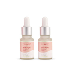 Prolixr 2% Salicylic Anti-Acne Serum - Acne, Blackheads, Open Pores & Marks, Excess Oil | Smoothens Skin | All Skin Types - (10+10 ml) - Travel Friendly - Pack Of 2 Mini Serums
