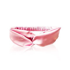 Prolixr's Pink Satin Cross Knot Headband For Women - Double Twist Head Wrap - No Hair Breakage, Pulling & Tugging - Soft Elastic & Comfortable Stretch