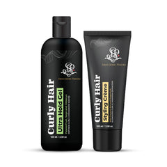 Curly Hair Crèam and Gel Ultra Combo | Wavy & Curly Hair Products | Hair care for curly hair | Magic hair care for curls | Shea Butter | Coconut | Created by Savio John Pereira (Pack of 2)