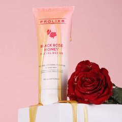 Prolixr Black Rose Honey Exfoliating Face Scrub - Tan | Blackhead | Whitehead | Pigmentation - Suitable for All Skin Types - 100ml