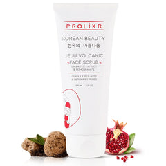 Prolixr Jeju Volcanic Scrub - Exfoliating Face Scrub | Skin Brightening | Blackheads | Whiteheads | Korean Skin Care | All Skin Types - 100ml