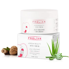 Prolixr Jeju Volcanic Day Cream - Aloe Vera & Pomegranate | Brightening | Collagen Boosting | Korean Skin Care Products | Normal, Dry and Oily Skin- 50g