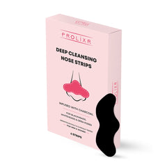 Prolixr Deep Cleansing Charcoal Nose Strips | Witch Hazel & Tea Tree Extracts | Blackheads & Whiteheads | Unclog Open Pores - 6 Strips