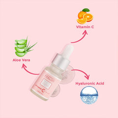 Prolixr beauty shield vitamin c face serum - with hyaluronic acid - for glowing skin, skin brighetning and pigmentation - For radiant skin - for all skin types - 10 ml -travel sized - mini