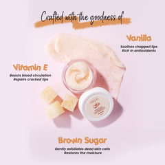 Prolixr Vanilla & Brown Sugar Lip Scrub - Deep Hydration for Dry, Chapped Lips | Brightening and Moisturizing | Exfoliates | Soothes - 15g