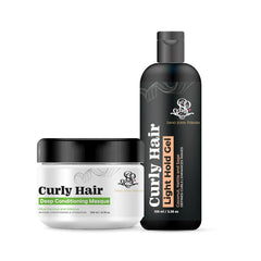 Hair Mask and Hair Gel Light Combo | Dry, Frizzy and Wavy hair products | Curly hair Products | Hair care for curly hair | Shea Butter | Coconut | Created by Savio John Pereira (pack of 2)