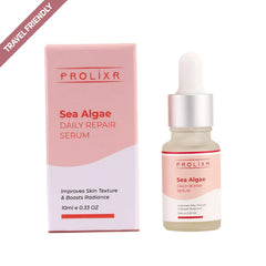 Prolixr Sea Algae Daily Repair Face Serum - For Open Pores - Enhances Skin Radiance - Hydrates Skin - For All Skin Types- 10 Ml- Travel Friendly - Pack Of 2 Mini Serums