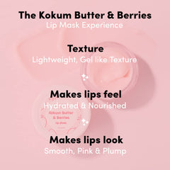 Prolixr Kokum Butter & Berry Lip Mask - Overnight Hydration - Repairs Chapped Lips - For Dark & Dry Lips - All Skin Types - Cruelty Free - 15 Gm