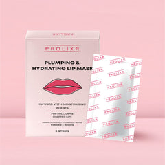 Prolixr Plumping & Hydrating Lip Mask For Pink Lips | With Witch Hazel, AloeVera, Acai Berry & Mullberry | Cure Dark, Dull, Dry & Chapped Lips - For Women & Men - 3 Strips