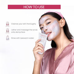 Prolixr Jeju Volcanic Scrub - Exfoliating Face Scrub | Skin Brightening | Blackheads | Whiteheads | Korean Skin Care | All Skin Types - 100ml