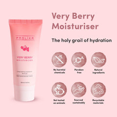 Prolixr Very Berry Moisturizer Face - Daily Hydration (All Skin Types) | Aloe Vera & Shea Butter | Oil-Free | Lightweight Formula - 20ml
