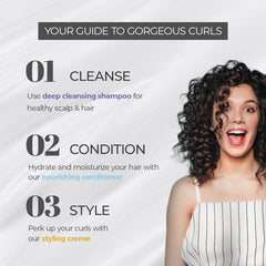 Curly Care Essentials Combo - | Curly Hair Shampoo, Conditioner, and Hair Crème | For Wavy and Curly hair | Curl Definition | Day long curls | Created by Savio John Pereira