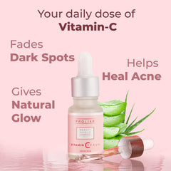 Prolixr Beauty Shield Vitamin C Face Mini Serum - Glowing Skin, Brightening, Pigmentation - Hyaluronic Acid Infused - 10+10 Ml - Travel Sized - Pack Of 2
