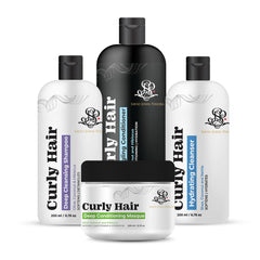 Curly Hair Care Set | Shampoo, Conditioner, Hydrating Cleanser, and Mask | Curly hair Products | Magic hair care for curls | Coconut oil | Shea butter | Created By Savio John Pereira -( Set of 4)