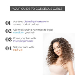 Curly Hair Care Set | Shampoo, conditioner, hair gel light,& Plumping primer | Curly hair Products | Hair care for curly hair | Shea Butter | Coconut | Created by Savio John Pereira