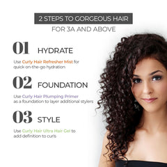 Curly Hair Plumping Primer, Gel Ultra and Refresher Mist Set | Frizzy and Curly Hair Products | Hair care for curly hair | Magic hair care for curls | Created by Savio John Pereira (pack of 3)