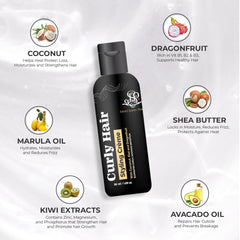 Curly Hair Crèam for Moisturised & Defined Curls | Wavy & Curly Hair Products | Curly hair care | Magic hair care for curls | Shea Butter | Coconut | Created by Savio John Pereira - 50ml (Pack of 2)