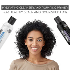 Curly Hair Plumping Primer and Hydrating Cleanser Combo | Frizzy and Curly Hair Products | Hair Volume | Hair care for curly hair | Magic hair care for curls| Created by Savio John Pereira (pack of 2)