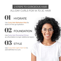 Curly Hair Plumping Primer, Gel Light and Refresher Mist Set | Frizzy and Curly Hair Products | Hair care for curly hair | Magic hair care for curls | Created by Savio John Pereira (pack of 3)