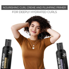 Curly Hair Plumping Primer and Hair Cream Combo | Frizzy and Curly Hair Products | Hair Volume | Hair Care for Curly Hair | Magic Hair Care for Curls | Created by Savio John Pereira (Pack of 2)