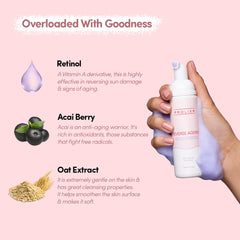 Prolixr Reverse Ageing Foaming Face Wash | Retinol & Acai Berry | Ageing | Collagen Production | Suitable for All Skin Types - 80ml