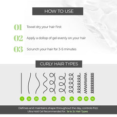 Curly Hair Ultra Hold Gel | Wavy and Curly hair products | Curl Defining Gel | Tames Flyaways | Enriched with Hibiscus, Oat Seed Oil, Sage | Magic hair care for curls | By Bollywood Hair Stylist Savio John Pereira - 100ml