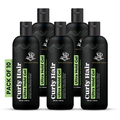 Curly Hair Gel Ultra - Curly Hair Products | Strong Hold | Frizz Control | Defined Curls - Savio John Pereira (100ml) (Pack of 10)