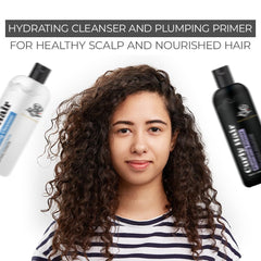 Curly Hair Plumping Primer and Hydrating Cleanser Combo | Frizzy and Curly Hair Products | Hair care for curly hair | Magic hair care for curls | Created by Savio John Pereira (pack of 2)