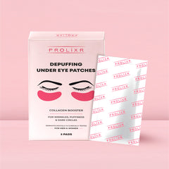 Prolixr Depuffing Under Eye Patches - Collagen Booster | Aging | Puffiness | Dark Circles | Cooling | Hydrating | Men & Women - 5 Patches